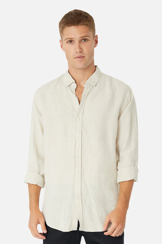 the tennyson linen shirt | oatmeal