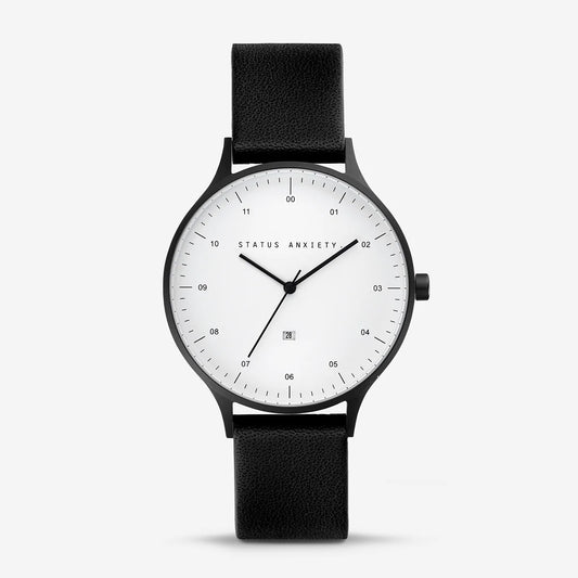 Inertia watch - matte black | white face | black strap